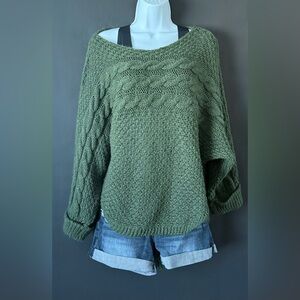 Wool blend sweater over sized deep sage green large